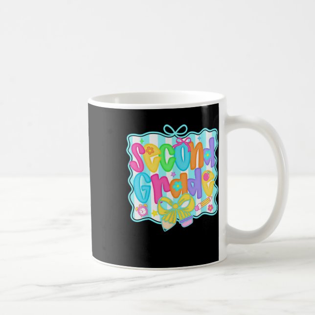 Second Grade Back To School 2nd Grade Coquette Tea Coffee Mug (Right)