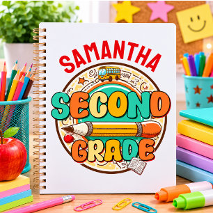 Second Grade – Cute Back to School Supplies Notebo Planner