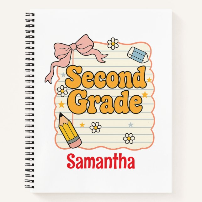 Second Grade – Cute Back to School Supplies Notebook (Front)