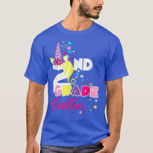 Second Grade Cutie Hello 2nd Grade Unicorn Girls M T-Shirt