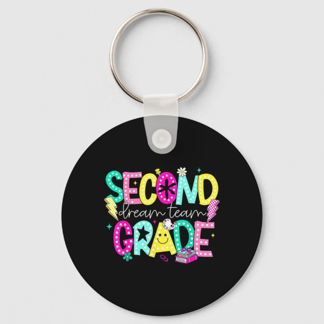 Second Grade Dream Team 2nd Grade Back to School Keychain (Front)