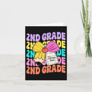 Second Grade Dream Team Pencil Bow Back To School Card