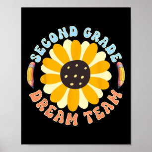 Second Grade Dream Team Teacher Student Back To Sc Poster