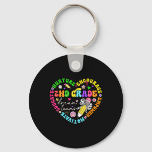 Second Grade Dream Team Teacher Women Girl Back To Keychain