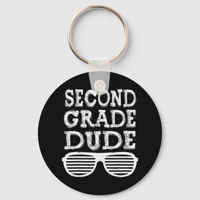 Second Grade Dude  Back To School Gift  Keychain (Front)