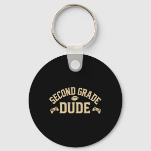 Second Grade Dude Gamer Footll Ck To School Appare Keychain