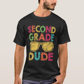 Second Grade Dude Retro Vintage Back To School 2Nd T-Shirt