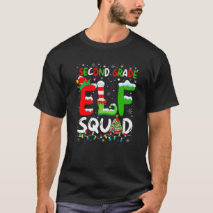 Second Grade ELF Squad Funny Christmas ELF Student T-Shirt