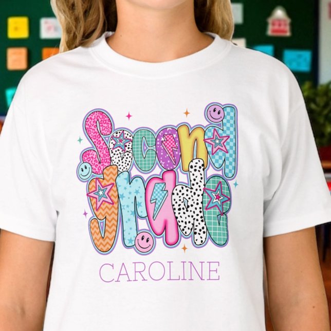 Second Grade First Day of School Coquette Custom T-Shirt (Creator Uploaded)