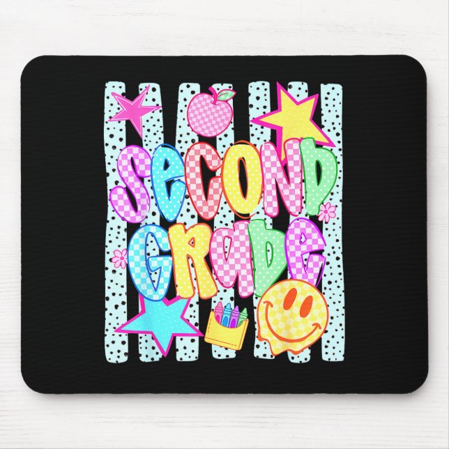 Second grade funny back to school happy first day mouse pad (Front)