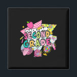 Second Grade Girls Back To School Pastel Cute Retr Magnet<br><div class="desc">Second Grade Girls Back To School Pastel Cute Retro Preppy</div>