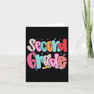 Second Grade Girls Back To School Preppy Pencil 2n Card