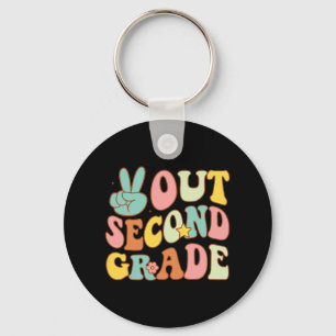 Second Grade Groovy Last Days School 2nd Grade Keychain