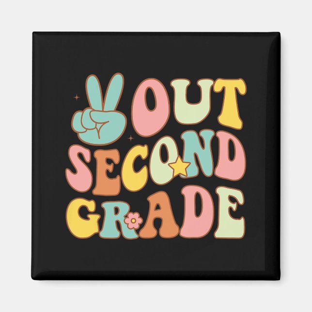 Second Grade Groovy Last Days School 2nd Grade  Magnet (Front)
