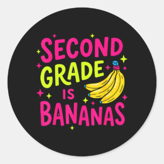Second Grade Is Bananas Funny Back To School Classic Round Sticker