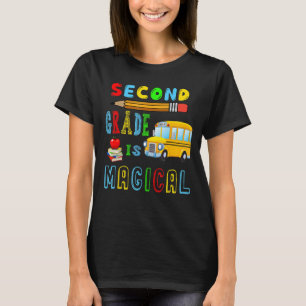 Second Grade Is Magical School Bus Pencil Matching T-Shirt
