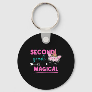Second Grade Is Magical Unicorn 2nd Grade Teacher Keychain