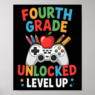 Second Grade Level Unlocked Funny Gamer Boys Ck To Poster