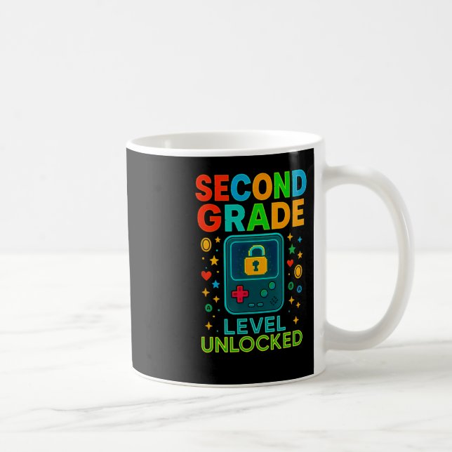 Second Grade Level Unlocked Gamer Ck To School Con Coffee Mug (Right)