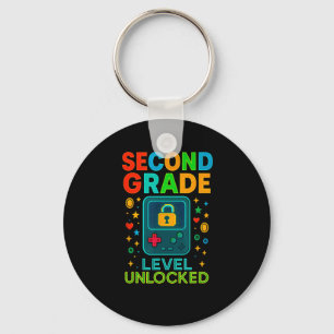 Second Grade Level Unlocked Gamer Ck To School Con Keychain
