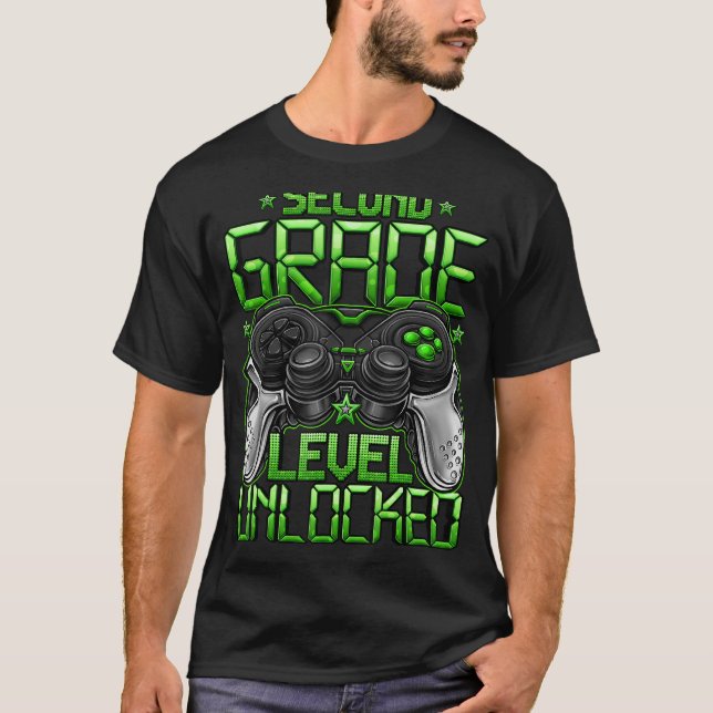 Second Grade Level Unlocked Video Game Back To Sch T-Shirt (Front)
