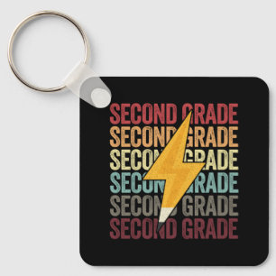 Second Grade Lightning Bolt Pencil 2th Grade Keychain