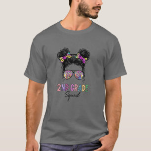 Second Grade Messy Bun Girls Teacher Team 2Nd Grad T-Shirt