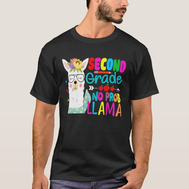 Second Grade No Prob Llama Back To School T-Shirt (Front)