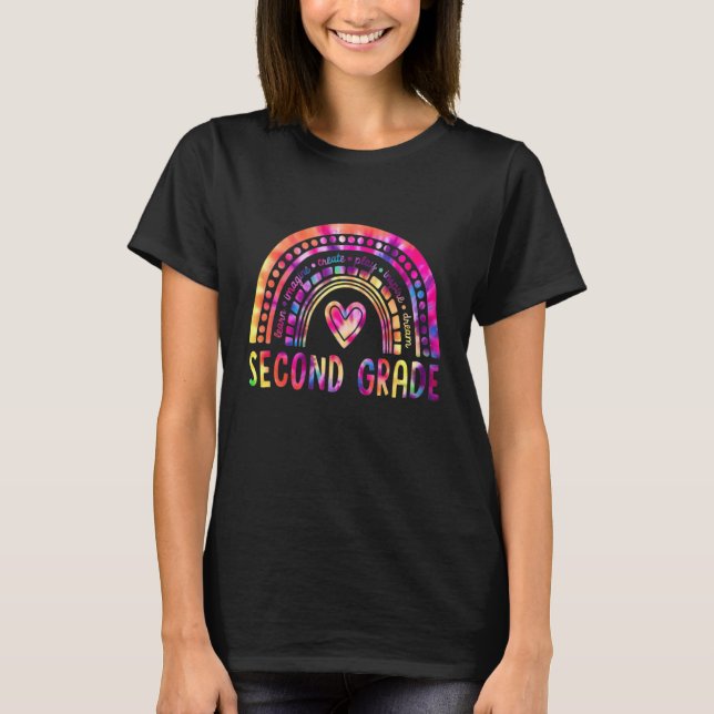 Second Grade Rainbow 2nd Grade Teacher Back To Sch T-Shirt (Front)