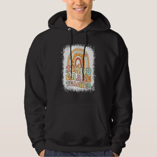 Second Grade Rainbow Bleached Retro Back To School Hoodie