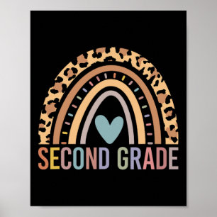 Second Grade Rainbow Girls Boys Teacher Team 2nd G Poster