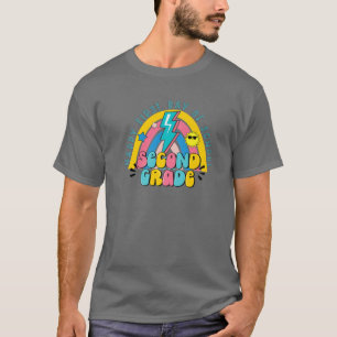 Second Grade Rainbow Light Bolt Happy First Day Of T-Shirt