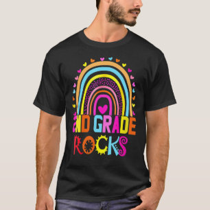Second Grade Rocks First Day Team 2nd Grade Rainbo T-Shirt