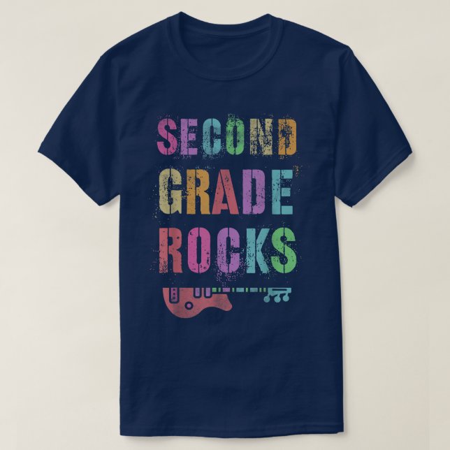 SECOND GRADE ROCKS Teacher Rockstar 2nd Grader Is  T-Shirt (Design Front)