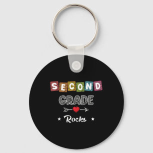 Second Grade Rocks Teacher Student Back To School  Keychain