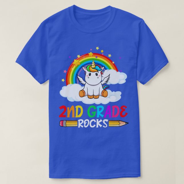 Second Grade Rocks Unicorn Team 2nd Grade Back To  T-Shirt (Design Front)
