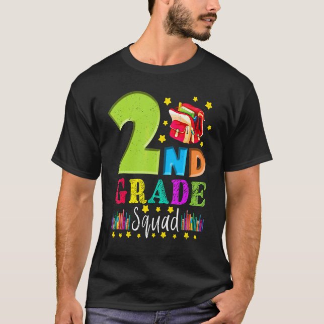 Second Grade Squad  Back To School 2nd Graders Tea T-Shirt (Front)