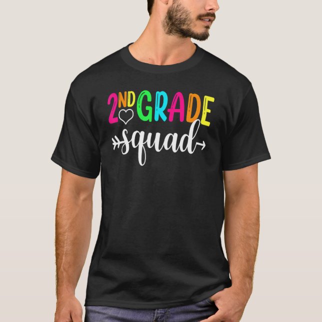 Second Grade Squad Back To School Teacher Kid Team T-Shirt (Front)