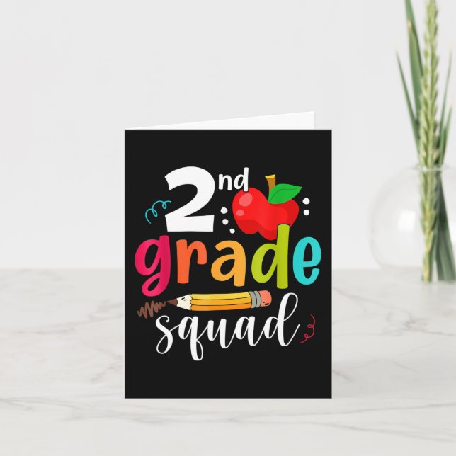 Second Grade Squad Fun Back To School 2nd Graders  Card (Front)