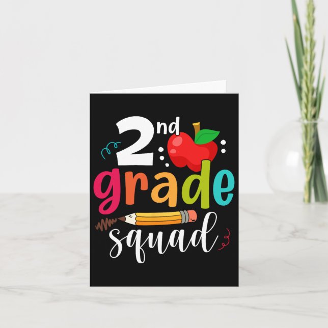 Second Grade Squad Fun Ck To School 2nd Graders Te Card (Front)