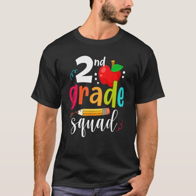 Second Grade Squad Funny Back To School 2nd Grader T-Shirt (Front)