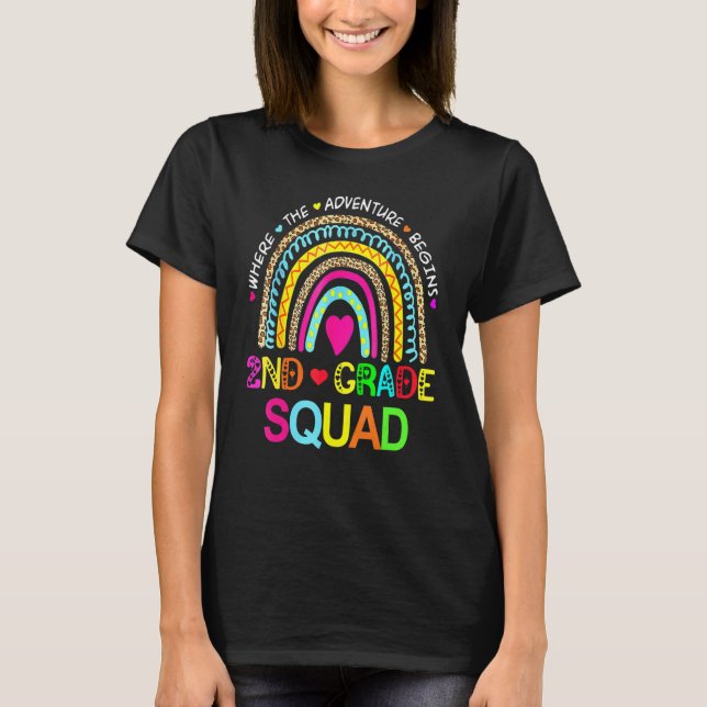 Second Grade Squad Teacher  2nd Grade Back To Scho T-Shirt (Front)