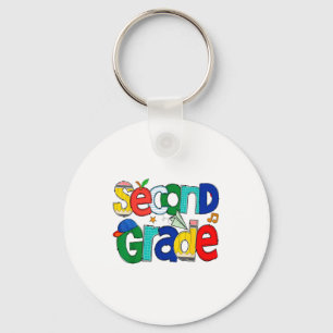 Second Grade Student School Clroom Learning Educat Keychain