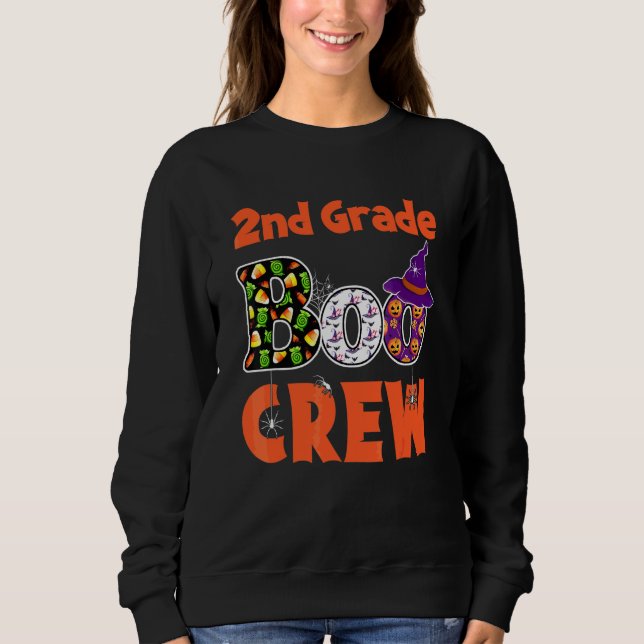 Second Grade Student Teacher Halloween 2nd Grade B Sweatshirt (Front)
