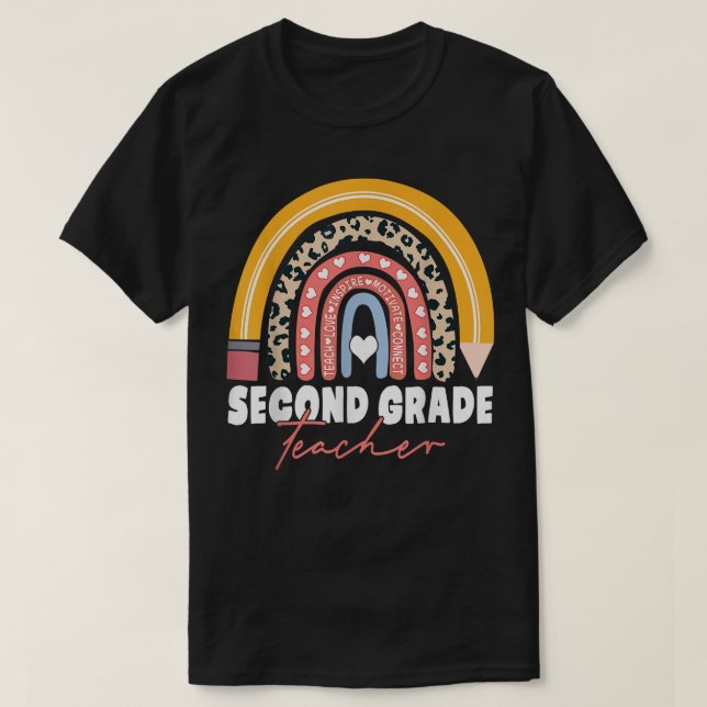 Second Grade Teacher 2nd Grade Back to School Rain T-Shirt (Design Front)