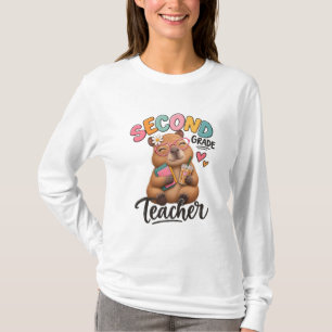 Second Grade Teacher Adorable Capybara T-Shirt