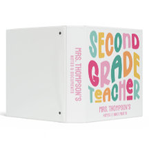 Second Grade Teacher Colorful Text