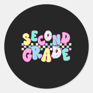 Second Grade Teacher First Day Of 2nd Grade Back T Classic Round Sticker