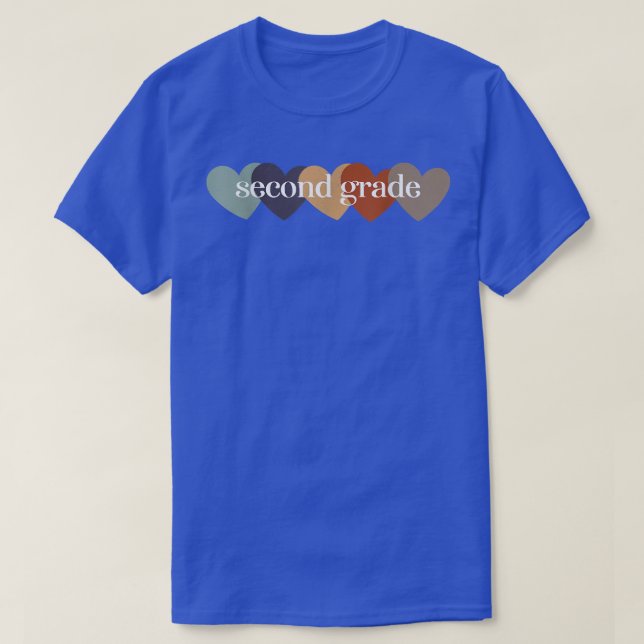 Second Grade Teacher Hearts Back to School Teach R T-Shirt (Design Front)