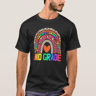 Second Grade Teacher Leopard Rainbow 2nd Grade Tea T-Shirt